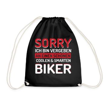 Motorrad Motorradfahrer Biker Sprüche Lustig Fun - Turnbeutel - Schwarz - Vorne