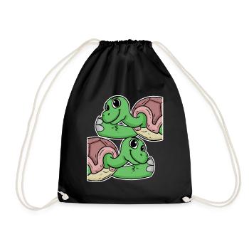 Turtle Turtles - Drawstring Bag - black - Front