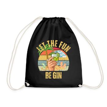 Summer Party Let The Fun Be Gin - Drawstring Bag - black - Front