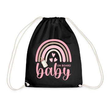 Boho Rainbow Hearts Biberon Bébé à bord - Sac de sport léger - noir - Devant