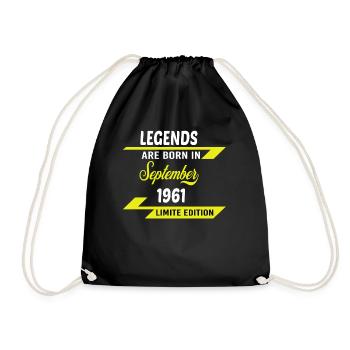 LEGENDS ARE BORN IN 1961 GEBURTSTAGSGESCHENK - Turnbeutel - Schwarz - Vorne