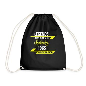 LEGENDS ARE BORN IN 1965 BIRTHDAY GIFT copy - Drawstring Bag - black - Front