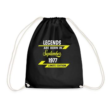 LEGENDS ARE BORN IN 1977 BIRTHDAY GIFT - Drawstring Bag - black - Front