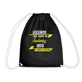 LEGENDS ARE BORN IN 1970 BIRTHDAY GIFT - Drawstring Bag - black - Front