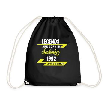 LEGENDS ARE BORN IN 1992 BIRTHDAY GIFT copy - Drawstring Bag - black - Front
