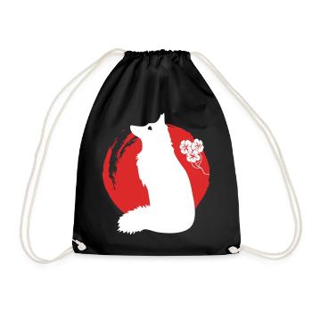 Fuchs Silhouette Japanisch - Turnbeutel - Schwarz - Vorne