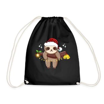 Drôle de Noël paresseux. Paresseux de Noël - Sac de sport léger - noir - Devant