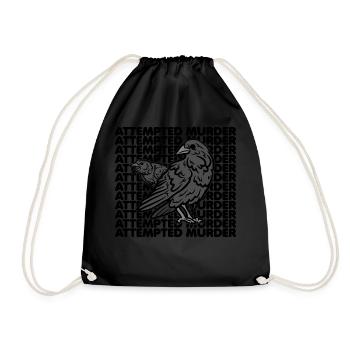 Attempted Murder Of Crows Funny Bird Lover - Drawstring Bag - black - Front