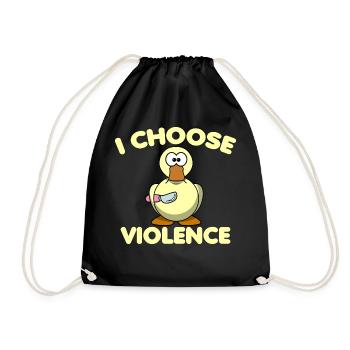 I Choose Violence Duck Nunchucks - Turnbeutel - Schwarz - Vorne