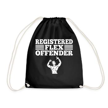 Funny Registered Flex Offender Bodybuilding - Drawstring Bag - black - Front