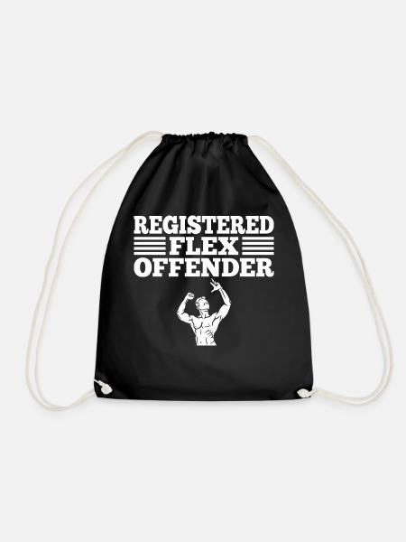 Funny Registered Flex Offender Bodybuilding - Drawstring Bag - black