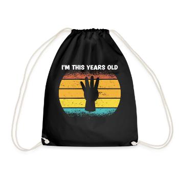 Je suis cette année Vintage 4e anniversaire enfants - Sac de sport léger - noir - Devant