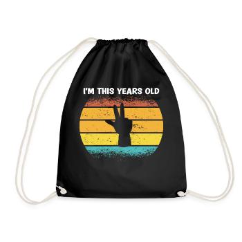 I'm This Years Old Vintage 3rd Birthday Kids - Drawstring Bag - black - Front