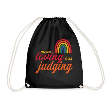 Womens Pride More Loving Less Judging - Turnbeutel - Schwarz - Vorne