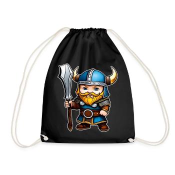 Cute little Viking - Drawstring Bag - black - Front
