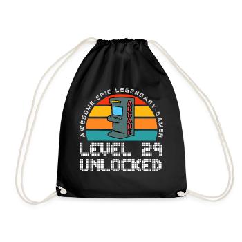 Level 29 - Drawstring Bag - black - Front