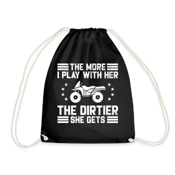 Motocross Funny Saying Dentist Bill Dirt Bike - Drawstring Bag - black - Front