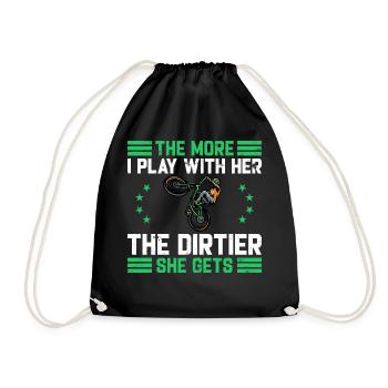 Motocross Funny Saying Dentist Bill Dirt Bike - Drawstring Bag - black - Front