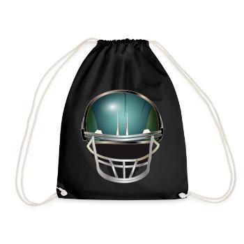 Footballhelm Motiv für Football Fans - Turnbeutel - Schwarz - Vorne