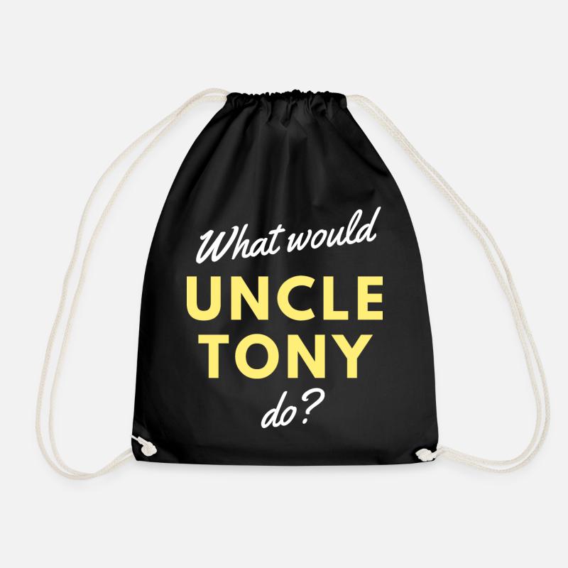 Uncle Tony - Drawstring Bag - black