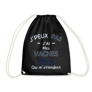 J'peux pas j'ai mes Vaches qui M'attendent - Sac de sport léger - noir - Devant