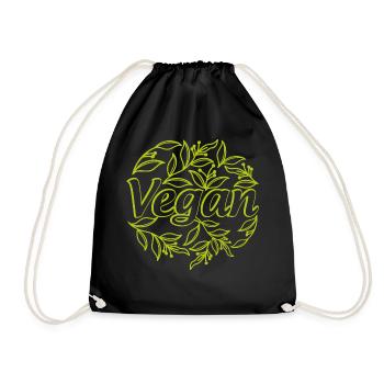 Vert végétalien - Sac de sport léger - noir - Devant