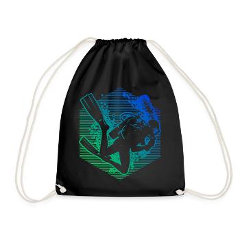 Herren Taucher Scuba Taucher Scuba Tauchen - Turnbeutel - Schwarz - Vorne