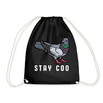 Stay Coo Bird | Funny Cool Pigeon Birding - Turnbeutel - Schwarz - Vorne