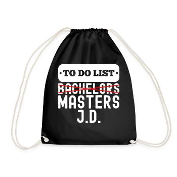 To Do List Bachelors Masters Degree Graduation - Drawstring Bag - black - Front
