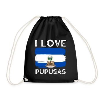 Ich liebe Pupusas Salvadoranische Küche - Turnbeutel - Schwarz - Vorne