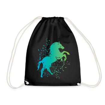 Horse illustration explosion art icon icon - Drawstring Bag - black - Front