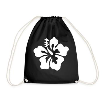 Hibiscus Flower - White - Turnbeutel - Schwarz - Vorne