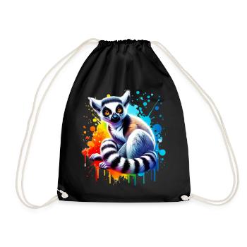 Lemur - Turnbeutel - Schwarz - Vorne