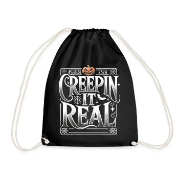 Creepin' It Real - Elegantes Halloween Shirt - Turnbeutel - Schwarz - Vorne