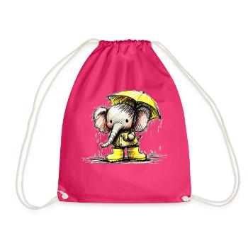 L’éléphant sous la pluie - Sac de sport léger - fuchsia - Devant