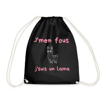 J'men fous j'suis un lama - Sac de sport léger - noir - Devant