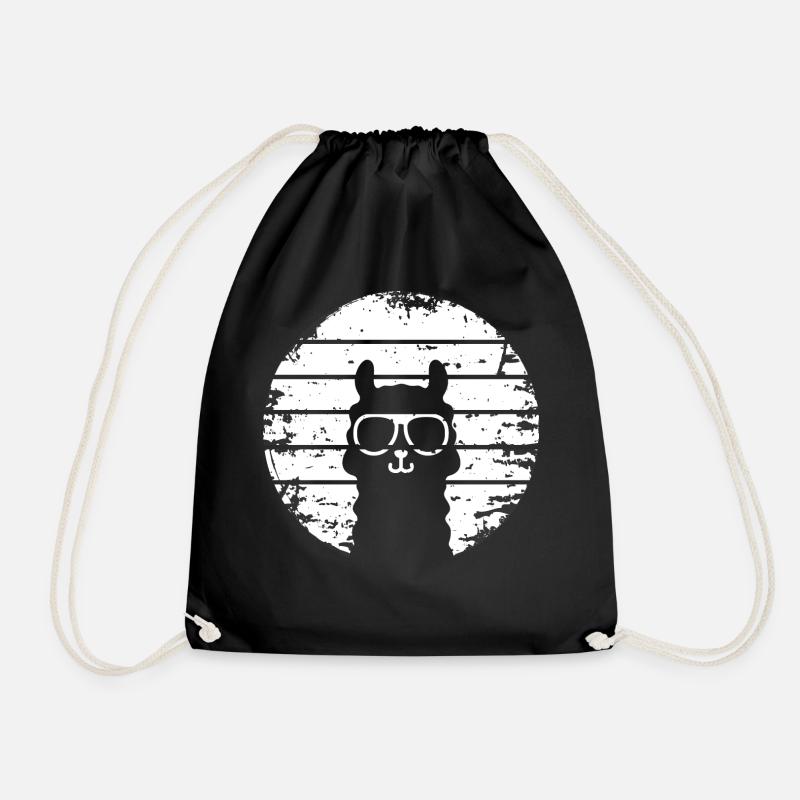 Lama rétro coucher de soleil - Sac de sport léger - noir