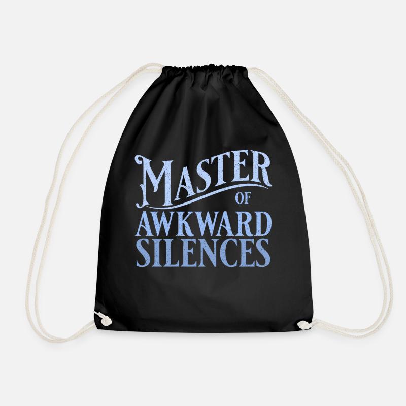 Master of awkward silences in blue - Drawstring Bag - black