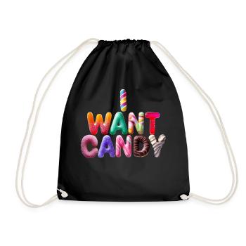 Je veux des bonbons - Sac de sport léger - noir - Devant