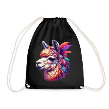 Alpaca - Drawstring Bag - black - Front