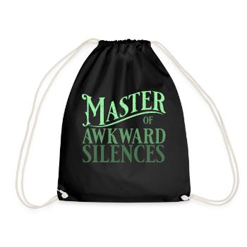Master of awkward silences in green - Drawstring Bag - black - Front