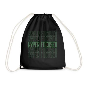 Hyperfocused in green - Drawstring Bag - black - Front