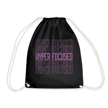 Hyperfocused in pink - Drawstring Bag - black - Front
