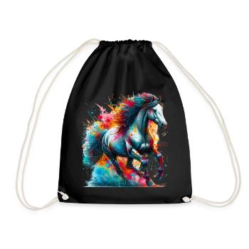 Horse - Drawstring Bag - black - Front