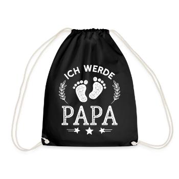 Ich werde Papa Stolzer Vater Nachwuchs Verkündung - Turnbeutel - Schwarz - Vorne