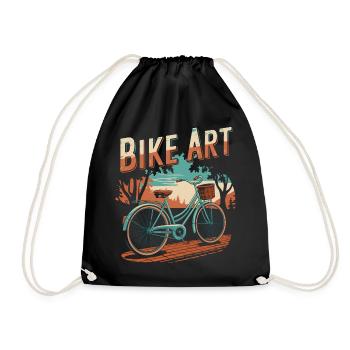 Vintage Bike Art Sonnenuntergangsszene - Turnbeutel - Schwarz - Vorne