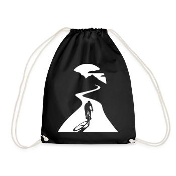 Cyclists in the moonlight - Drawstring Bag - black - Front
