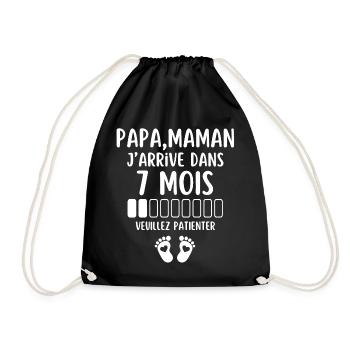 Birth, Intended Parents, Baby on Board, Pregnancy - Drawstring Bag - black - Front