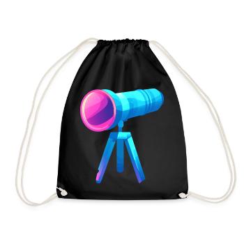 Conception de télescope plat et coloré - Sac de sport léger - noir - Devant