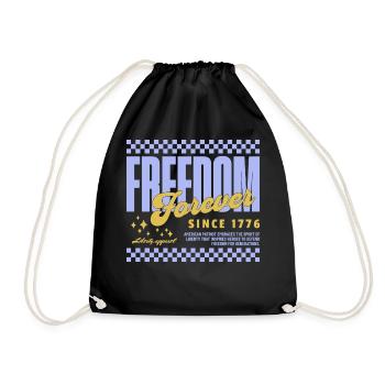 American USA Freedom Justice Fighter Abe 1776 - Drawstring Bag - black - Front